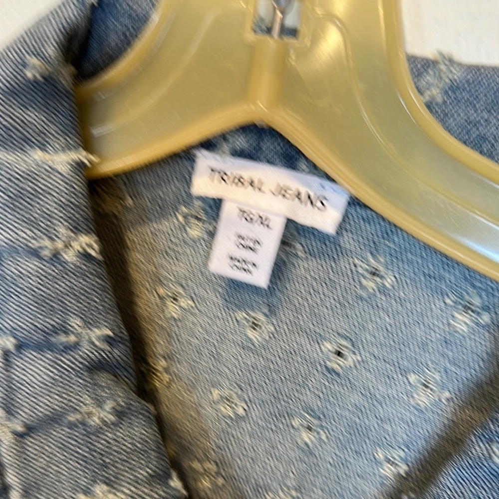 “Tribal Jeans” Ladies Denim Star Pattern Jacket-NWT - Picture 2 of 11